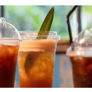 सभी आकार के पीईटी कप दूध चाय के कप ढक्कन के साथ कम MOQ HACCP आईएसओ प्लास्टिक कप पेय पारदर्शी सर्वश्रेष्ठ ब्रांड निर्माता