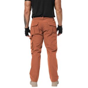 Mid Waist Straight Casual Flat Front Yarn Dyed 100% Cotton Canvas Breathable Medium Wash Men's <b>Trousers</b> - Product Image 2