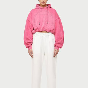 Hoodies courts pour femmes, décontractés, pour l'hiver, 100% coton, respirants, écologiques, avec logo personnalisé sur le devant, designs personnalisés - Product Image 5
