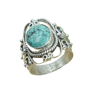 Irine Turquoise Handmade 925 Silver <b>Ring</b> Vintage Boho <b>Statement</b> <b>Ring</b> Natural Gemstone Jewelry Women Gift for Unisex Mom Him Her - Product Image 1