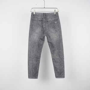 กางเกงยีนส์เดนิมทรงตรงเอวกลางสำหรับผู้ชาย ทรงเข้ารูป สวมใส่สบาย ป้องกันการเกิดขุย ซิปหน้า ย้อมสีพื้น ผ้าโพลีเอสเตอร์/คอตตอน - Product Image 2