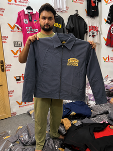 Veste de travail en toile à étiquette privée pour hommes, veste de travail en sergé de coton de qualité supérieure avec broderie personnalisée, vestes en jean pour mécaniciens - Product Image 4
