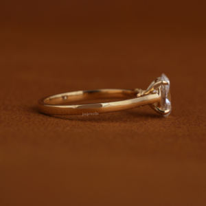 Bague Solitaire Personnalisable 1 CT Coupe Ovale Or Rose 14K Certifiée IGI Diamant de Laboratoire CVD pour Fiançailles Mariage - Product Image 3