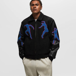 OEM Customized Man Winter Warm Varsity <b>Jacket</b> New Design Low MOQ Breathable Casual Blank Zipper Closure Fashion Letterman <b>Jacket</b> - Product Image 3