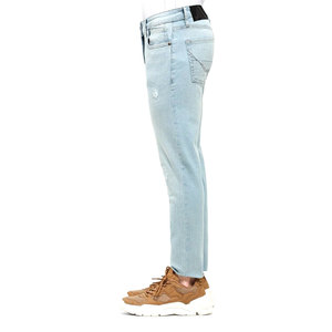 Price Streetwear Canvas Lightweight Casual Slim Fit Straight <b>Jeans</b> Men 100% Cotton Breathable Eco-Friendly Customized - Product Image 4