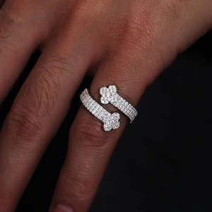 18k <b>Silver</b> Lab Grown Diamond Flower <b>Ring</b> Iced Out Hip Hop Luxury Jewelry <b>Mens</b> Womens Engagement Wedding Band Gift - Product Image 4