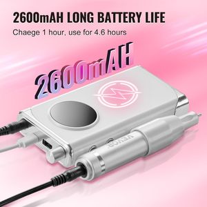 Portable Cordless Rechargeable Electric <b>Nail</b> <b>Drill</b> <b>Machine</b> 40,000RPM LCD-Display Acrylic Gel Grinder Tool 6 Bits 50PCS Sanding - Product Image 3