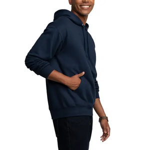 Sweat-shirts décontractés pour hommes, fabriqués en usine OEM, surdimensionnés, avec logo personnalisé imprimé en relief. - Product Image 3