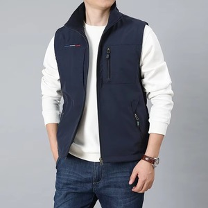 Gilet réversible pour homme avec logo personnalisé, manteau sans manches d'hiver, doublure polaire, fermeture éclair, vêtements de sport - Vêtements d'extérieur en gros - Product Image 4