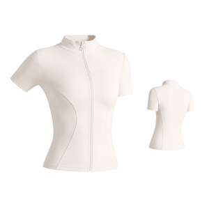 Wholesale <b>Women's</b> Zipper Sports Fitness Windproof Gym Coat Quick Drying Breathable Yoga <b>Jacket</b> Skin Friendly Yoga Top - Product Image 6