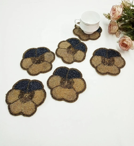 Round Handmade Beaded Coasters Colorful <b>Table</b> <b>Mats</b> for Home Decor And Kitchen At Low Price - Product Image 4