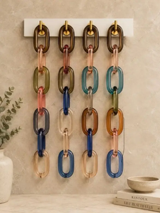 SOFIYA CRAFT Sculpture en résine faite à la main, écologique, personnalisée, modèle chaîne, bleu transparent, décoration intérieure, cadeau sur mesure - Product Image 4