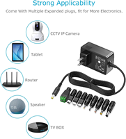 Fuente de Alimentación de 15W con 9 Puntas, Cargador de Pared de 5V, Cable de Alimentación para Electrónicos del Hogar, TV Box, Router, Mini Ventilador, Tira LED, Altavoz
