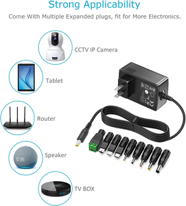 แหล่งจ่ายไฟ 15W พร้อมหัว<span class=keywords><strong>ต</strong></span>่อ 9 <span class=keywords><strong>แบ</strong></span>บ สายชาร์จไฟ 5V สำหรับอุปกรณ์อิเล็กทรอนิกส์ในบ้าน กล่องทีวี เราเ<span class=keywords><strong>ต</strong></span>อร์ พัดลมขนาดเล็ก ไฟ LED ลำโพง - Product Image 4
