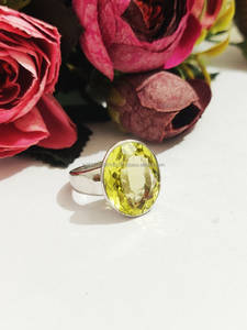 แหวนโบโฮเงินสเตอริง925แหวนเหลี่ยมเพชรพลอยเลมอนควอตซ์วงแหวนค้อนสีเหลืองเครื่องประดับชั้นดี - Product Image 6