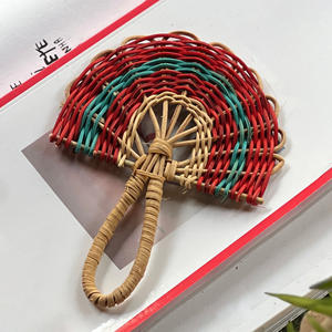 Centro de decoración de pared, abanico de ratán de buena calidad, abanicos colgantes tejidos para decorar paredes. - Product Image 2