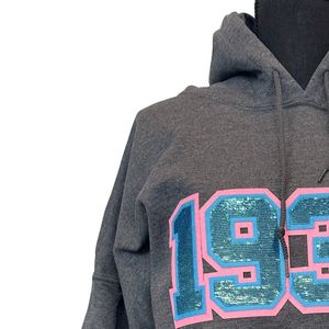Sudadera con Capucha Gris de Lentejuelas 1938, Sudadera de Algodón Suave, Sudadera con Capucha de Manga Larga, Ropa Casual de Moda para Uso Diario - Product Image 4
