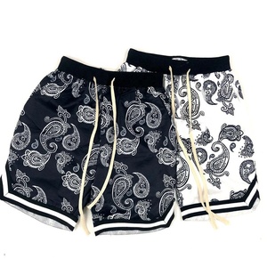 Best-Selling Vintage Warrior Men's Paisley Print Boxing <b>Shorts</b> Black <b>White</b> Loose Fit Drawstring Muay Thai <b>Shorts</b> - Product Image 1