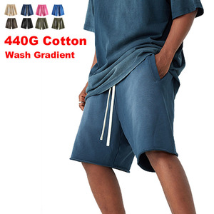 Shorts pour hommes personnalisés 100 % coton, taille mi-haute avec cordon de serrage, couleur unie, respirants, style urbain, fabricant OEM ODM, tissu doux de qualité supérieure, marque privée - Product Image 2