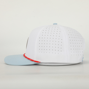 หมวกเบสบอลแบบ 5 แผง กันน้ำ สำหรับทุกเพศ พิมพ์ลายโลโก้ยาง แห้งเร็ว ทรง Dad Hat ผ้าแคนวาส 100% ปักมือ - Product Image 6