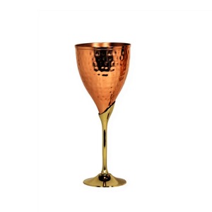 Handmade Hammered Copper Wine <b>Goblet</b> With Brass Stem Pure Copper Royal Chalice Glass Antique Style Bar Accessory In Low Price - Product Image 5