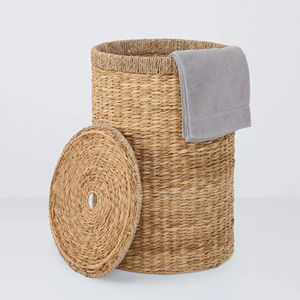 Cesta decorativa de yute de color natural, cesta de almacenamiento hecha a mano, venta al por mayor, ecológica, hecha en Vietnam - Product Image 1