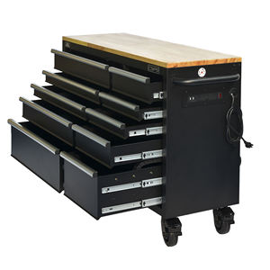 Armoires à outils d'atelier en acier inoxydable avec tiroirs durables, armoire à outils de 132 cm, 10 compartiments, pour mécaniciens, garages, industrie - Product Image 2