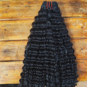 Extensions de cheveux humains indiens ondulés de qualité supérieure - Doux, naturels et volumineux, 100% vierges pour tissage double à la machine - Product Image 5