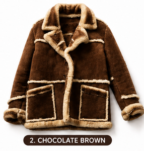 Veste en peau de mouton véritable pour homme |   Veste en cuir véritable avec fourrure naturelle à l'intérieur |   Manteau d'aviateur d'hiver de luxe OEM ODM - Product Image 6