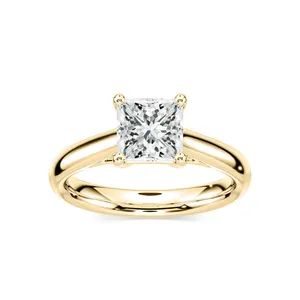 One carat princess cut diamond Bernice solitaire engagement <b>ring</b> elegant classic womens jewelry timeless fine craftsmanship - Product Image 5