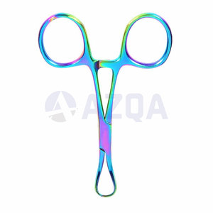 Pince à serviette Backhaus arc-en-ciel de 3,75 pouces de qualité supérieure, en acier inoxydable, forceps chirurgical médical, fabrication manuelle au Pakistan, prix abordable - Product Image 4