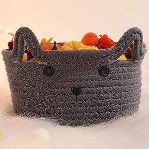 Customised Handwoven Attractive Design Newest Product Pure Cotton Rope <b>Woven</b> <b>Basket</b> Cat Design Custom Size For Home Accessories - Product Image 4