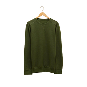 Sweat-shirt en molleton de coton biologique épais anti-boulochage avec logo personnalisé, col rond, 100 % haute qualité, motif uni, hiver, effet gonflé - Product Image 4