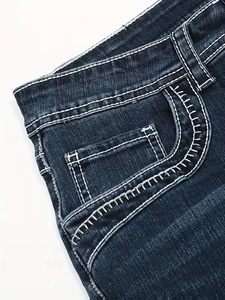 Pantalones Vaqueros de Mezclilla Azul Vintage para Hombre, Jeans Scimitar de Alta Calidad con Costuras Curvas, Transpirables, FIT FORNESS INTERNATIONAL - Product Image 5