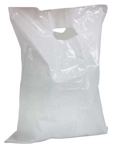 Sacs à soufflet latéral en HDPE recyclé avec poignée découpée, thermosoudés, imprimés en gravure - Product Image 1