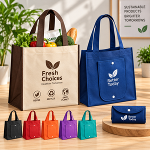 กระเป๋าหิ้วแบบใช้ซ้ำได้ EcoRev ECO55 คุณภาพพรีเมียม ผลิตจากผ้าไม่ถักทอ ลายใบไม้ พร้อมหูหิ้วยาวสำหรับธุรกิจและการช้อปปิ้ง - Product Image 5
