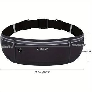 Unisex da uomo borse da Jogging traspirante invisibile girovita strisce riflettenti con tasche Multiple chiusura in Nylon per - Product Image 3