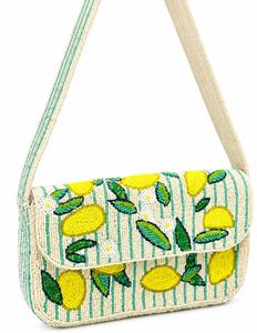 Sac à bandoulière en perles de verre citron fait main en gros pour femmes, sac à main de créateur, fabricant OEM ODM - Product Image 1