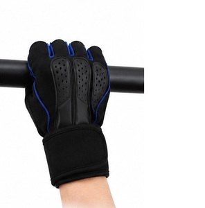 Half Finger Leather Gym <b>Gloves</b> Leather Workout <b>Gloves</b> Shock Absorbing <b>Gloves</b> Durable Workouts <b>Gloves</b> <b>Weight</b> Lifting <b>Gloves</b> - Product Image 3
