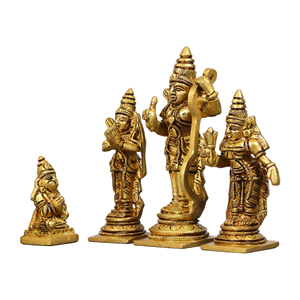 Juego de Esculturas de Dioses Hindúes Hechas a Mano en Latón, Figura de Ídolo en Tono Dorado, Decoración para el Hogar, Decoración para Templos - Product Image 3