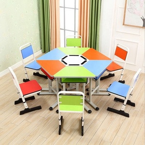 Smart Classroom Montessori Wood Niños Estudio <span class=keywords><strong>Escritorio</strong></span> y <span class=keywords><strong>silla</strong></span> Juegos Niños Actividad Combinación Mesa hexagonal - Product Image 5