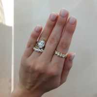 Bague de fiançailles solitaire ovale en diamant de laboratoire de 4 carats, sertie clos, en or massif 14K 18K, pour femme, certifiée IGI, clarté VS