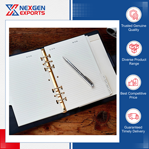 Huge Selling Excellent Quality PU Leather <b>Notebook</b> Cover Planner Organizer 6-Ring Loose Leaf Binder Indian Manufacturer Nexgen - Product Image 4