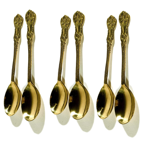 Brass Spoon Customized Design <b>Camping</b> Tea Dessert Coffee Classic Sustainable Brass Cutlery Spoon <b>Sets</b> - Product Image 6