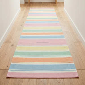 Tapis de couloir en coton tissé à la main arc-en-ciel coloré pour chambre d'enfant, salle de jeux, studio créatif et décoration bohème - Product Image 2