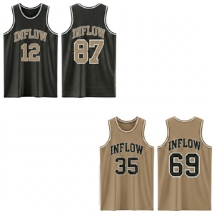 Camiseta de Baloncesto Personalizada Transpirable con Cuello Redondo, Sin Mangas, Malla 100% Poliéster, Unisex para Adultos, Nombre del Equipo y Números Impresos por Sublimación - Product Image 3
