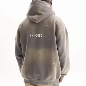Los Mejores Fabricantes de Ropa: Sudadera con Capucha Personalizada con Efecto Desgastado por el Sol, Lavado Ácido y Estilo Distressed, Oversized, Boxy y Cropped, para Hombre - Product Image 6
