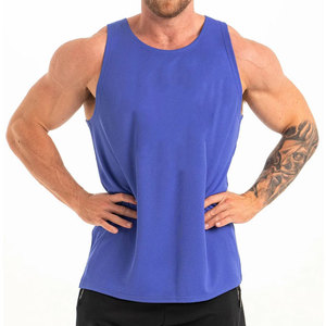Summer Wear Factory Sale Wholesale OEM Gym Wear Tank Tops Custom Logo Blank Longline Athletic Fitness Vest <b>Singlet</b> <b>For</b> <b>Men</b> - Product Image 4
