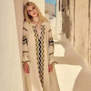 Vestido Largo de Algodón Jacquard para Mujer, Estilo Bohemio, Cuello en V, Fabricante - Product Image 1