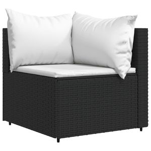 Ensemble de salon de jardin en rotin PE noir avec structure en acier thermolaqué et verre trempé pour les aménagements de jardin - Product Image 4